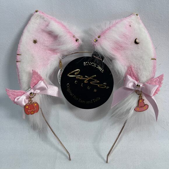 Catzo Club Cat Ear Pink‎ Tipped Faux Fur HeadBand - Official, NWT - Picture 1 of 5